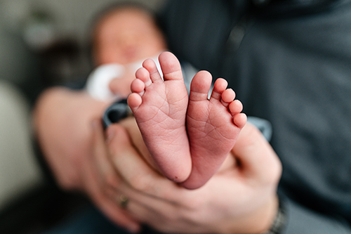 newborn baby's feet